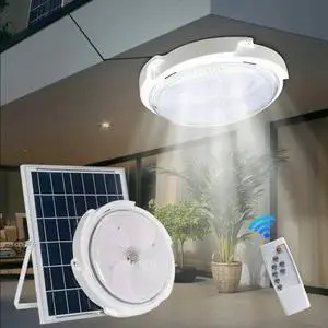 Indoor Solar Ceiling Light with Remote Control 300W Outdoor Solar Powered Lighting for Home & Garden for Room Decor