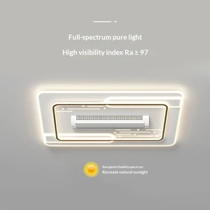 Zhongshan Bladeless Ceiling Fan Light 2026 New Model Nordic Design Voice Control Surface Mounted Iron Living Room Lighting
