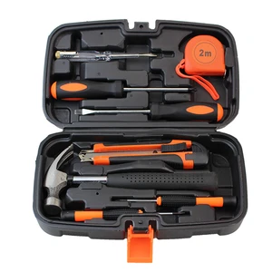 9 in 1 Tools Set 9-piece Set with Hammer PE Hard Shell Box Auto Repair Tool Set