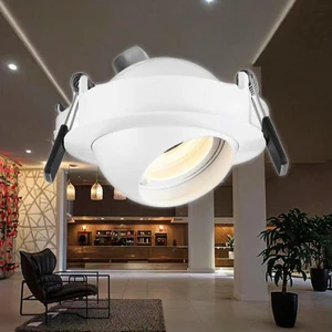 75-78mm Open Hole Anti-Glare Downlight COB Modern Embedded Ceiling Spot Light Adjustable Track Lights for Hotels Restaurants