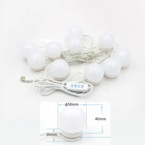 Good Quality Decorative Cosmetic Ball Lamp Dressing Room Makeup Vanity LED Mirror Touch Control Dimmable Adjustable Color