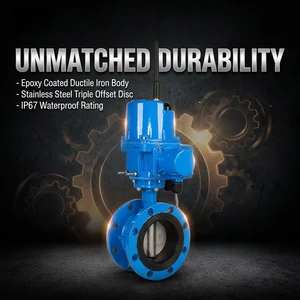 Factory Anti-Corrosion Design Water Steam Oil Gas General Use Electric Control Flanged Butterfly Valve