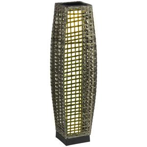 Solar Garden Lamp Large Size LED Bamboo Body IP65 Outdoor Light Sensor Control Free Standing Warm White 2700K