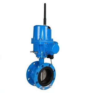 Jinwei Intelligence IP68 With Mobile App Electric Actuator Flanged Butterfly Valve for Water Chemicals Air Steam Gas Oil