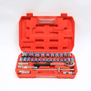 32 PCS New Multi Functional Wrench Mechanic Spanner Combination Socket Kit Car Repair Tool Set Box