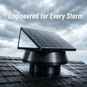 Day & Night Working 40W 14-Inch Solar Attic Fan AC/DC Hybrid Roof Vent Fan With IP68 Brushless Motor