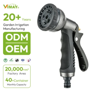 Heavy Duty 8-Pattern Water Hose Sprayer Plastic Garden Tools With Nozzles Durable Garden Water Gun