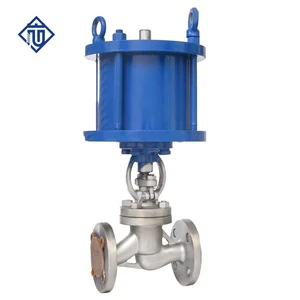 Stainless Steel Flanged Pneumatic Actuator Globe Valve for High Temperature Steam, Oil