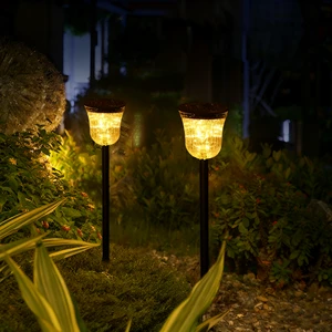 High Brightness Solar Powered Lawn Lamp 2200mAh Battery 8H Runtime for Landscape Decoration