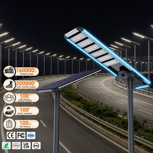 11000LM Streetlight Outdoor Project 120AH Integrated Road Lamp Engineering All In One Outdoor LED Solar Street Light