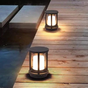 Solar Powered Aluminum E27 IP65 LED Pillar Light for Villa Courtyard Gatepost Fence Wall Outdoor Use