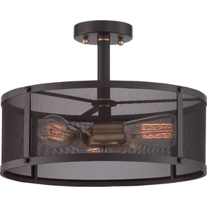 Outdoor Indoor Balcony Corridor Staircase Ceiling Hanging Lamps Industrial Matte Black Iron Mesh Loft Ceiling Light