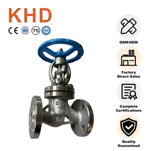 KHD DN20 304 Cast Steel Globe Valve Pneumatic Control Manual Butterfly Structure Flange National Standard Globe Valve