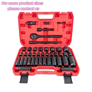 41-Piece Heavy-Duty Color-Coded Air Impact Socket Set With 72-Tooth 1/2'' Drive Ratchet Wrench