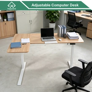2 Legs Electric Table L Shape Standing Desk Adjustable Height With Splicing Tabletop For Smaller Packaging