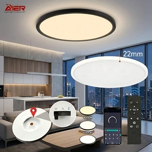 Indoor Lighting Ultra Thin 3CCT Changeable Dip Switch Round Slim Led Ceiling Light Flush Mount Led Ceiling Lamp for Living Room