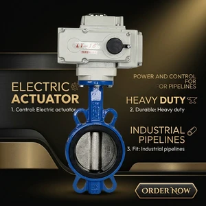 Electric Actuator Flange Type Butterfly Valves for Base High Temperature Gas & Oil Applications Electric butterfly Valve
