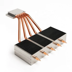 Led Heat Sink with Brass HeatPipe and Aluminum Zipper Fins Air Cooler 300w 500w 1000w High Power Industrial Soldered HeatSink