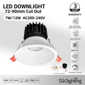 Led Down Light 12w Saa Ce Cob Open Hole Embedded High Color Rendering Spotlight Home Living Room Home Lamp Dimmable Spot Light