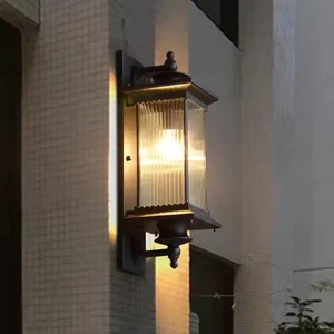 Outdoor Waterproof Garden LED Wall Light for Garden Exterior Lighting Vintage Black Solar LED Wall Mounted Lamps