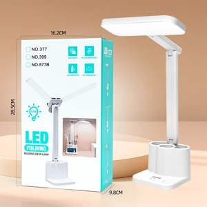 Modern Rechargeable LED Desk Lamp with Phone Stand Light-Emitting Diode Charging Three-Level Dimming for Reading and Study