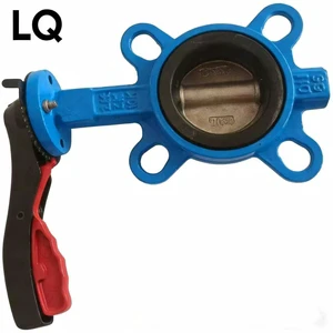 Wafer Type butterfly Valve with Lever Handle, D71X-16Q Soft-seated butterfly Valve