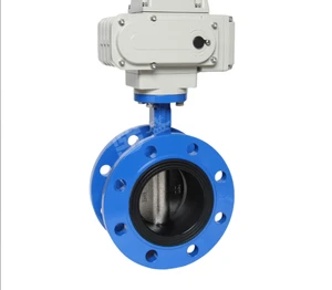 Soft Sealed Ductile Iron Electric Flange Butterfly Valve with Switch Regulating Valve for Water/Gas Medium Temperature