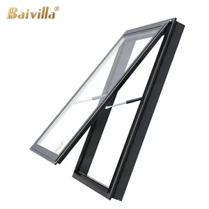 Modern Style Aluminum Alloy Skylight Roof Light Top Hung System with Swing Open Sky Window for Canopy Roofs