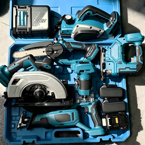 10PCS 18V Lithium Cordless Woodworking Tools Combo Set Multi Function Wood Cut Power Tools Collection All in One Saw Tools Kit
