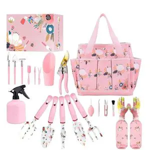 20pcs Garden Tools Set Heavy Duty Tool Kit Include Printing Women Garden Tools Set
