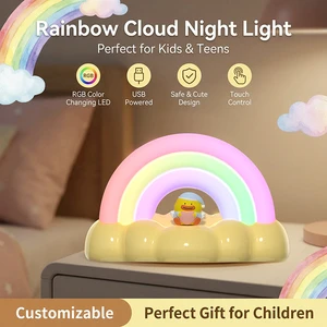 LED RGB Night Lamp Color Changing Bedside Light USB Rechargeable Mood Light for Bedroom Living Room