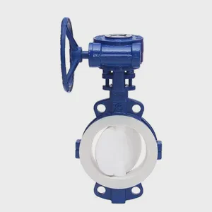 High-Performance Manual Butterfly Valve for Chemical Plants for Water Media with PTFE Lining