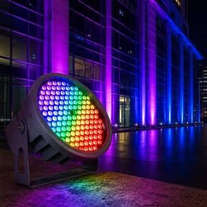 96W RGBW LED Wall Washer Round IP66 Outdoor Color Changing Landscape Facade Building Lighting