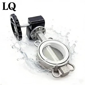 D71X turbine butterfly valve (ductile iron/stainless steel) manual water/oil medium/low temperature