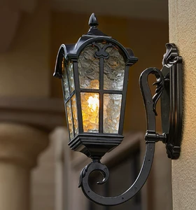 European Style Antique Square IP65 Solar LED Aluminum Waterproof Wall-Mounted Street Villa Garden Exterior Outdoor Use Dimmable