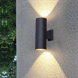 JYLIGHTING Modern Outdoor Wall Sconce Light Customizable IP65 Double-Headed LED Light with Aluminum Base and Glass Diffuser
