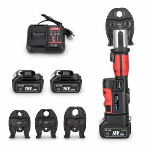 LS-1525 Electric Pipe Press Tool with Cutting Function, 16-32 mm Copper and PEX Crimping Tool Kit, ISO Certified