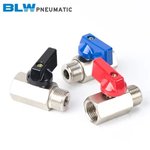 Mini 1/4inch Copper Ball Valve Nicled-Plated Manual Small Ball Valve for Gas for Air Compressor Male Female Polishing