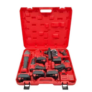21V 10-Cell Power Tools Set Blue Red/Yellow 4/6-PCS Combination Kits Box Hard Case Customizable OEM Sale More Quantities Cheaper