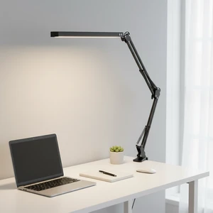 Flexible Telescopic Long Arm Aluminum Electric LED Desk Lamp Remote Control Nordic Minimalist Modern Study Reading Room Clip