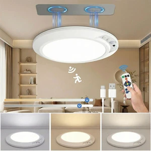 Smart Home Ultra-thin Rechargeable Motion Sensor Ceiling Light Magnetic Wireless Battery Operated for Living Room Hallway Indoor