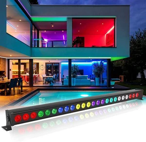 72W IP66 RGBW LED Wall Washer DMX Sound Activated 4 in 1 Spotlight for Stage Lighting Indoor Flood Wash