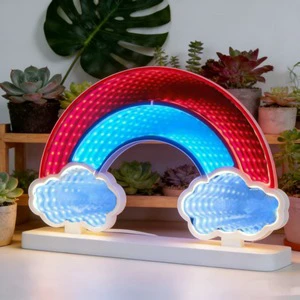 Modern LED Thousand-Layer Mirror Tunnel Lamp with Colorful Light IP44 Rated DC 5V for Home Decor Parties & Festivals
