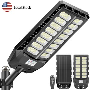 Commercial Solar LED Street Light Outdoor High Brightness Motion Sensor IP65 Dusk to Dawn 3 Year Warranty US Stock Road Lamp