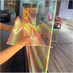 P6 P8 Transparent LED Display Screen, Ultra Thin Flexible LED Display, Transparent LED Film for Showcase and Wall