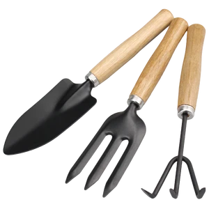 3pcs Garden Tool Set With Wooden Handle