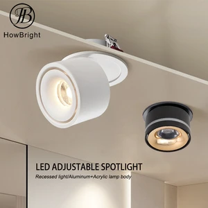 Commercial Aluminum 12W Adjustable LED Downlight Multiple Color Options IP20 2700K-5000K Recessed Ceiling Spot Light