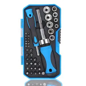 Ratcheting Screwdriver Set with Case 44 Piece Socket Kit & Precision Multi Screwdriver Bit