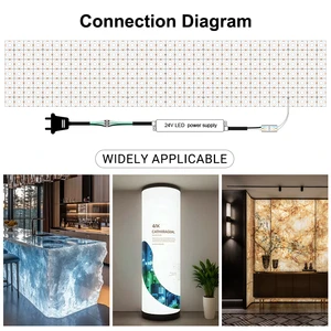 SLT SMD2835 170-degree LED Flex Sheet Panel Light Ultra Thin Flexible Panel LED Light Sheet for Stone Countert Backlight