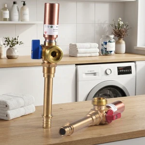 Half Inch X 3 Quarters Inch MHT Ball Valve With Copper Water Hammer Arrester For Washing Machine